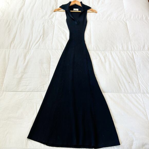 NWOT Dissh HAL Black Sleeveless Knit Maxi Dress Collared Women’s Size XS - Picture 5 of 9